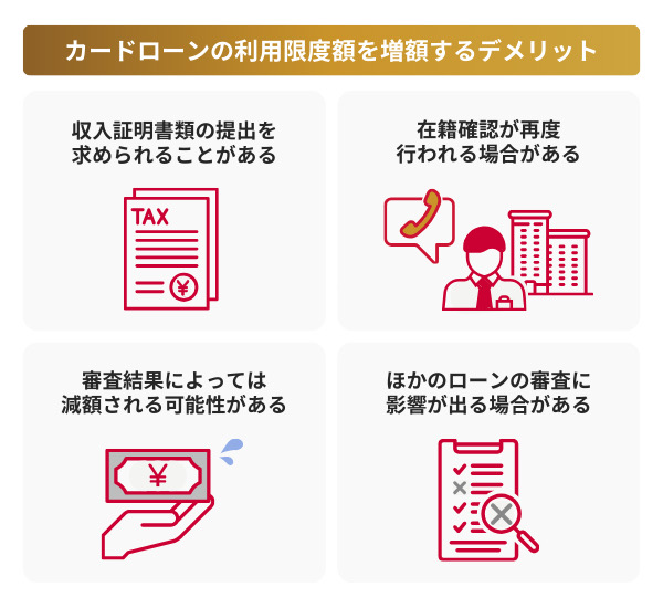 カードローンの利用限度額を増額するデメリット